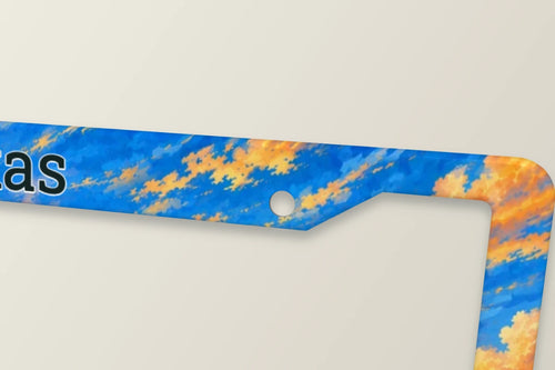 50-State Custom License Plate Frame — Up Close · current design preview