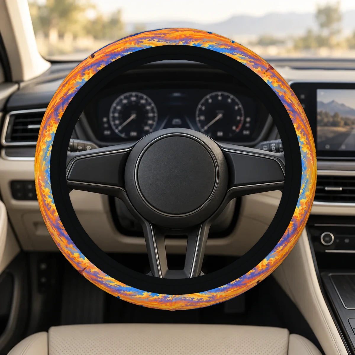 Texas Steering Wheel Cover — Installed On A Steering Wheel